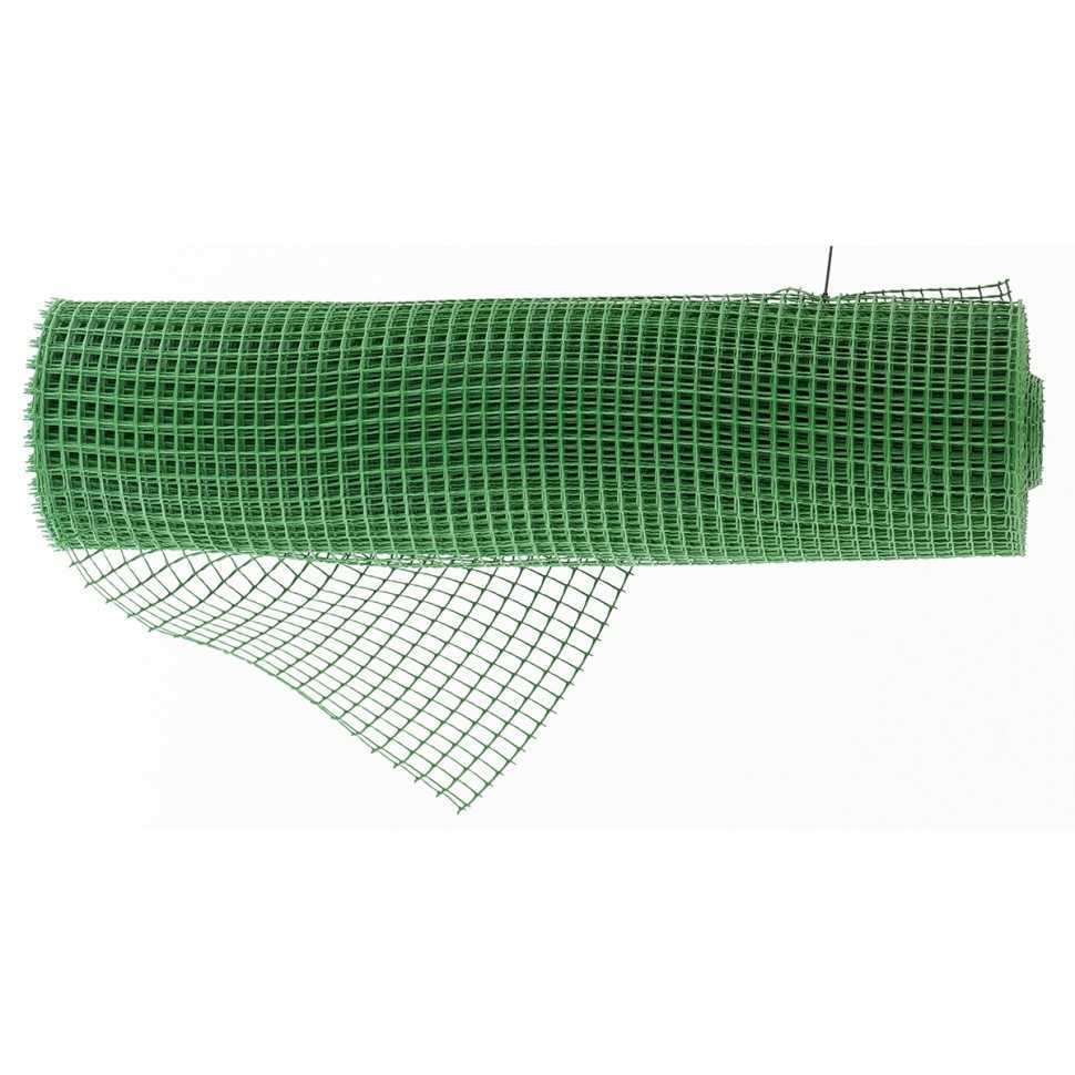 Решетка заборная в рулоне, облегченная, 0.8 х 20 м, ячейка 17 х 14 мм, пластиковая, зеленая, Россия Решетки заборные фото, изображение