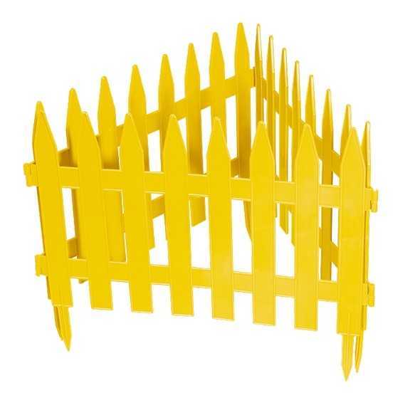 Забор декоративный "Рейка", 28 х 300 см, желтый, Россия, Palisad Заборы декоративные фото, изображение